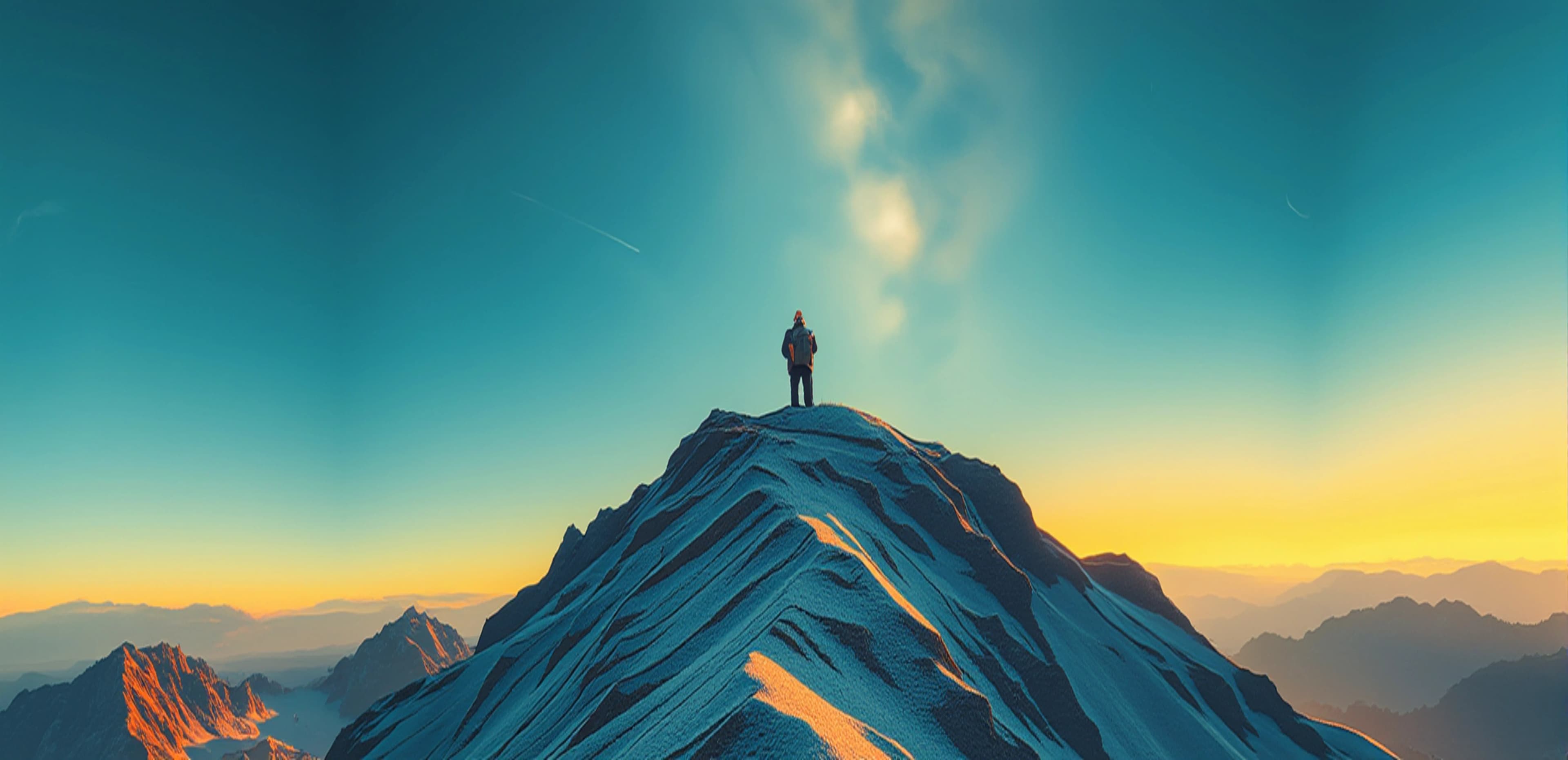 Mountain sunset background